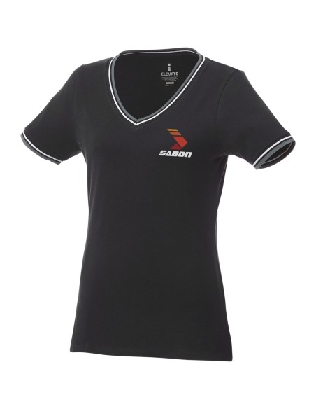 Camiseta de pico punto piqué para mujer "Elbert"