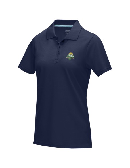 Polo orgánico GOTS de manga corta para mujer "Graphite"
