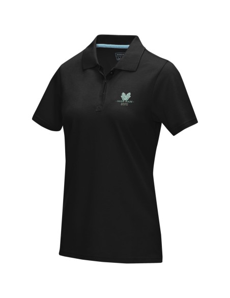 Polo orgánico GOTS de manga corta para mujer "Graphite"