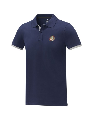 Polo de manga corta de dos tonos para hombre...