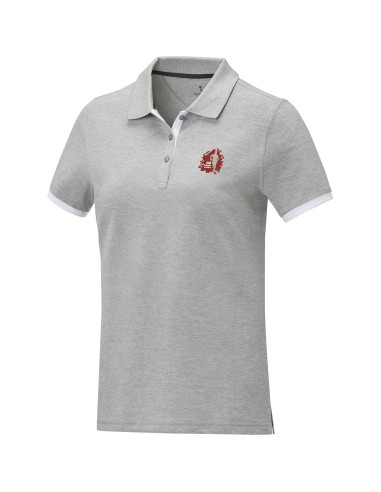 Polo de manga corta de dos tonos para mujer...