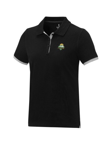 Polo de manga corta de dos tonos para mujer...