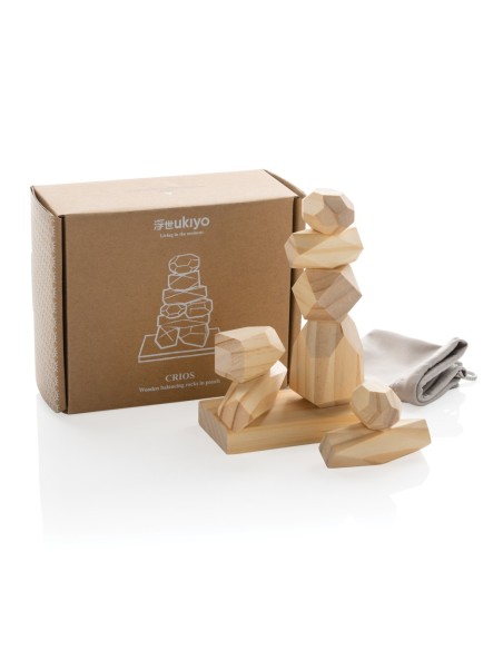 Piedras de equilibrio de madera Ukiyo Crios en bolsa