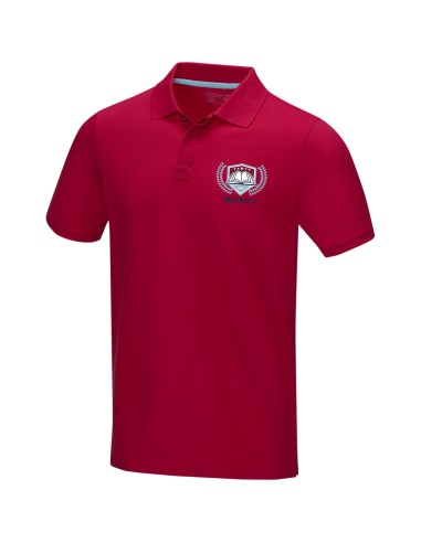 Polo orgánico GOTS de manga corta para hombre...