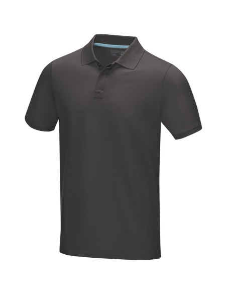 Polo orgánico GOTS de manga corta para hombre "Graphite"