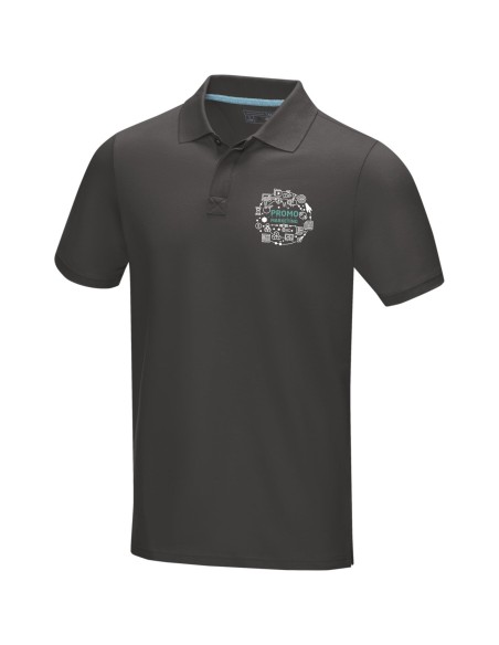 Polo orgánico GOTS de manga corta para hombre "Graphite"