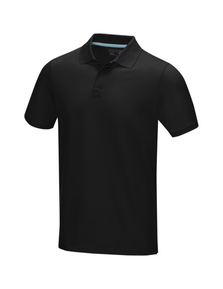 Polo orgánico GOTS de manga corta para hombre "Graphite"