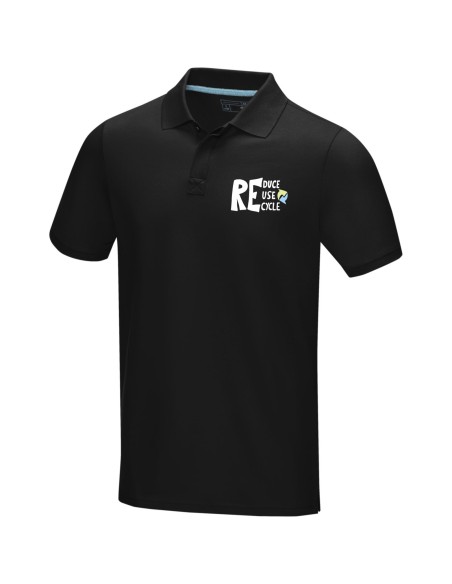 Polo orgánico GOTS de manga corta para hombre "Graphite"