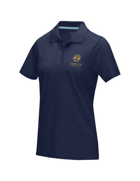 Polo orgánico GOTS de manga corta para mujer "Graphite"