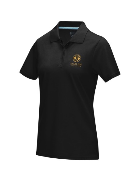 Polo orgánico GOTS de manga corta para mujer "Graphite"
