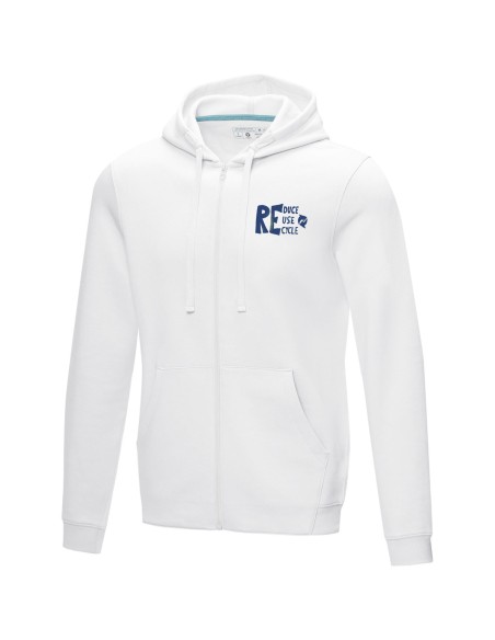 Sudadera con capucha y cremallera completa de GRS reciclado orgánico GOTS para hombre "Ruby"