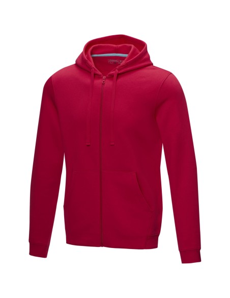 Sudadera con capucha y cremallera completa de GRS reciclado orgánico GOTS para hombre "Ruby"