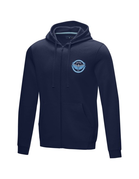 Sudadera con capucha y cremallera completa de GRS reciclado orgánico GOTS para hombre "Ruby"