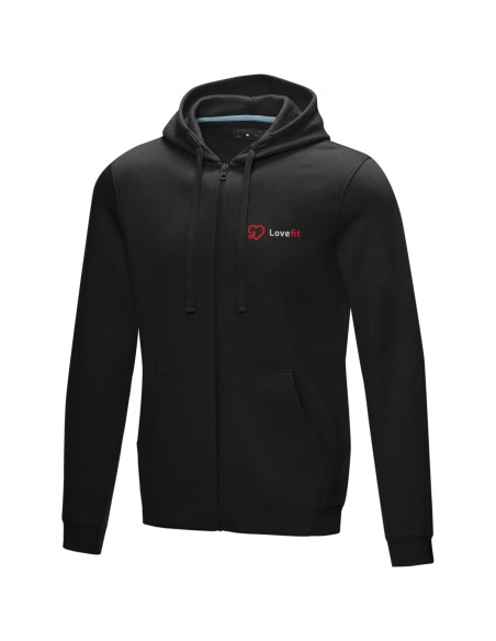 Sudadera con capucha y cremallera completa de GRS reciclado orgánico GOTS para hombre "Ruby"