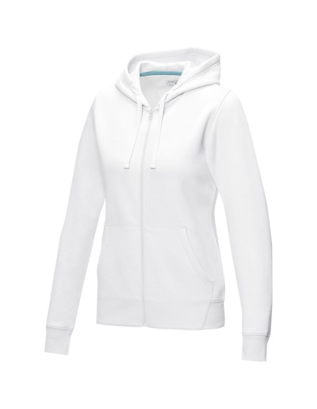 Sudadera con capucha y cremallera completa de GRS reciclado orgánico GOTS para mujer "Ruby"