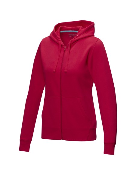 Sudadera con capucha y cremallera completa de GRS reciclado orgánico GOTS para mujer "Ruby"