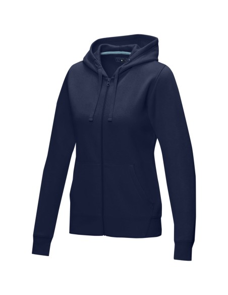 Sudadera con capucha y cremallera completa de GRS reciclado orgánico GOTS para mujer "Ruby"