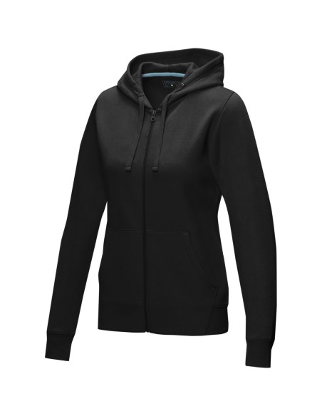 Sudadera con capucha y cremallera completa de GRS reciclado orgánico GOTS para mujer "Ruby"