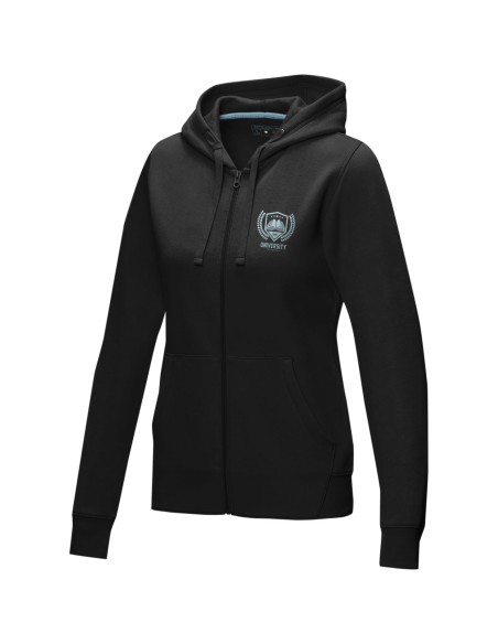 Sudadera con capucha y cremallera completa de GRS reciclado orgánico GOTS para mujer "Ruby"