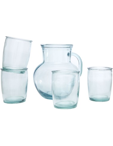 Set de 5 vasos de vidrio reciclado "Terazza"