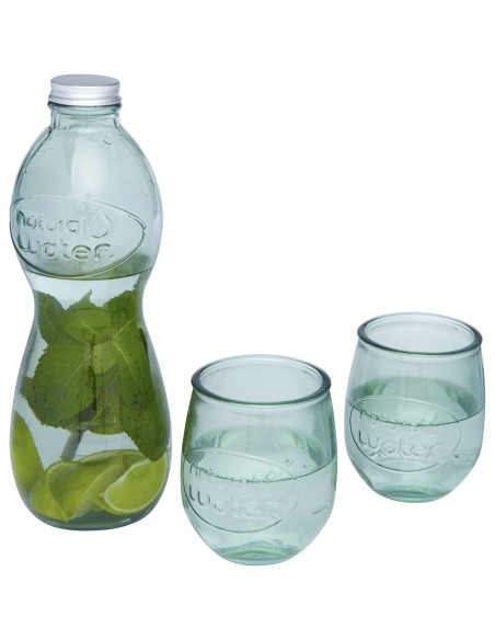Set de 3 vasos de vidrio reciclado "Brisa"