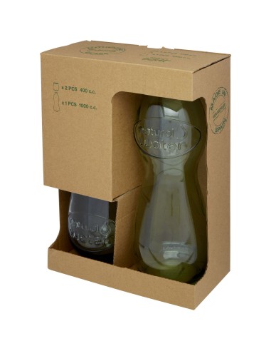 Set de 3 vasos de vidrio reciclado "Brisa"