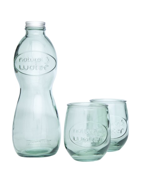 Set de 3 vasos de vidrio reciclado "Brisa"
