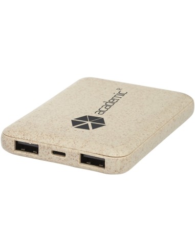 Batería externa de 5000 mAh de paja de trigo...
