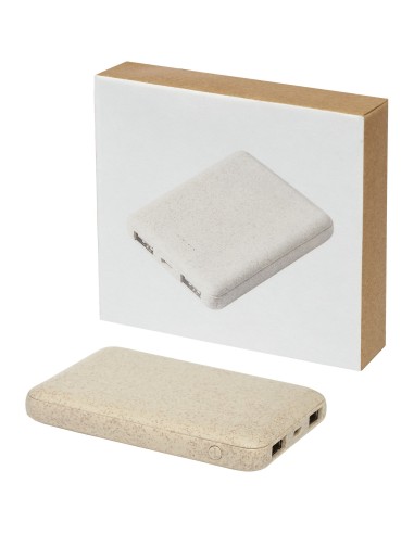 Batería externa de 5000 mAh de paja de trigo...