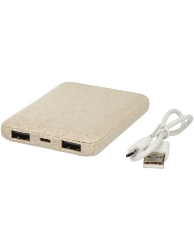 Batería externa de 5000 mAh de paja de trigo...