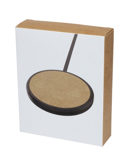 Base de carga inalámbrica de 10 W de piedra caliza/corcho "Kivi"
