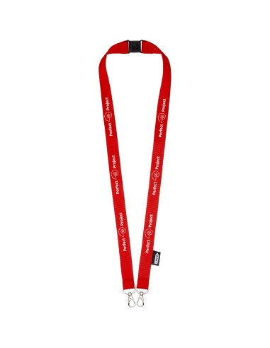 Lanyard de PET reciclado con dos ganchos "Adam"