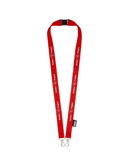 Lanyard de PET reciclado con dos ganchos "Adam"
