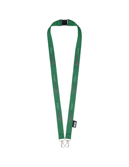 Lanyard de PET reciclado con dos ganchos "Adam"