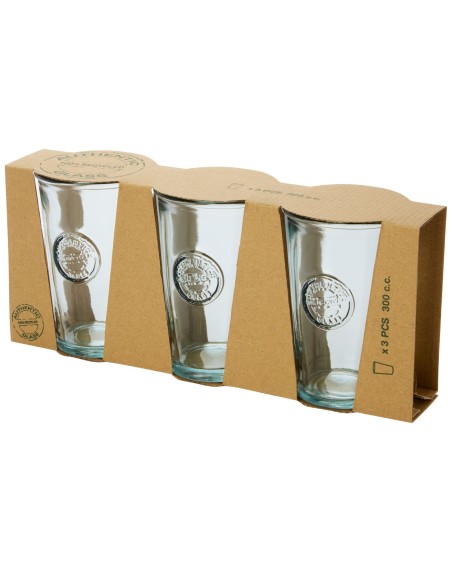 Juego de tres piezas  de vidrio reciclado de 300 ml "Copa"