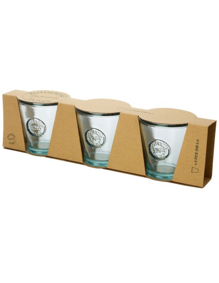 Juego de tres piezas de vidrio reciclado de 250 ml "Copa"