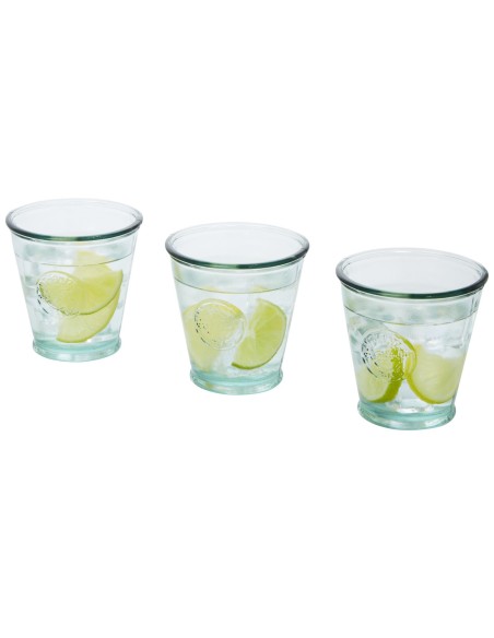 Juego de tres piezas de vidrio reciclado de 250 ml "Copa"