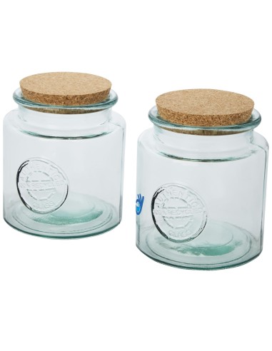 Juego de dos recipientes de vidrio reciclado de...