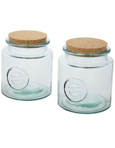 Juego de dos recipientes de vidrio reciclado de...