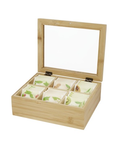 Caja de té de bambú "Ocre"