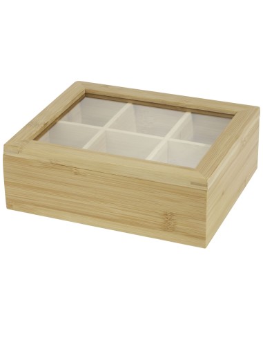 Caja de té de bambú "Ocre"