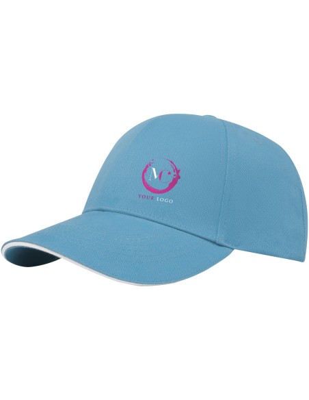 Gorra sandwich reciclada de 6 paneles GRS "Topaz"
