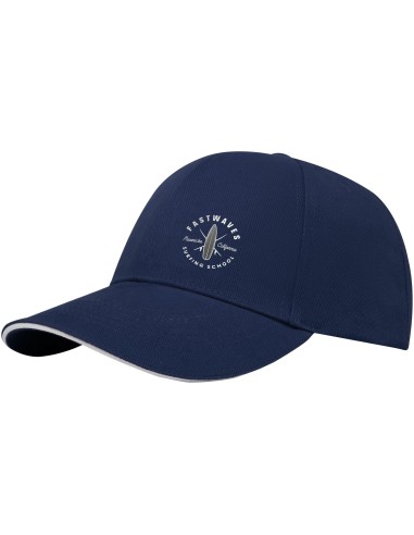 Gorra sandwich reciclada de 6 paneles GRS "Topaz"