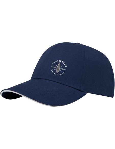 Gorra sandwich reciclada de 6 paneles GRS "Topaz"