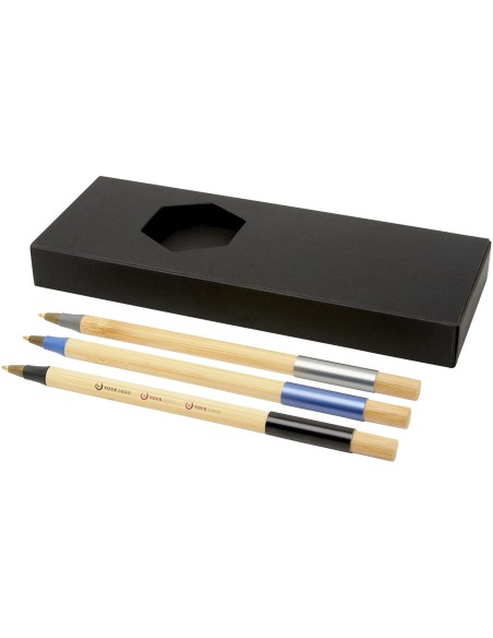 Set de bolígrafos de bambú de 3 piezas "Kerf"