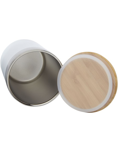 Vaso de 300 ml de acero inoxidable con aislamiento al vacío de cobre y tapa de bambú "Lagan"