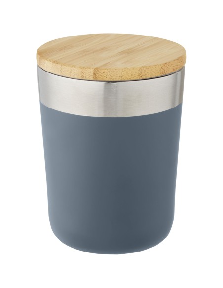 Vaso de 300 ml de acero inoxidable con aislamiento al vacío de cobre y tapa de bambú "Lagan"