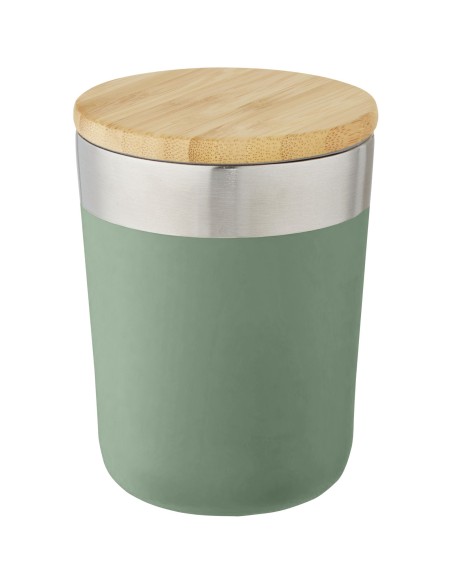 Vaso de 300 ml de acero inoxidable con aislamiento al vacío de cobre y tapa de bambú "Lagan"