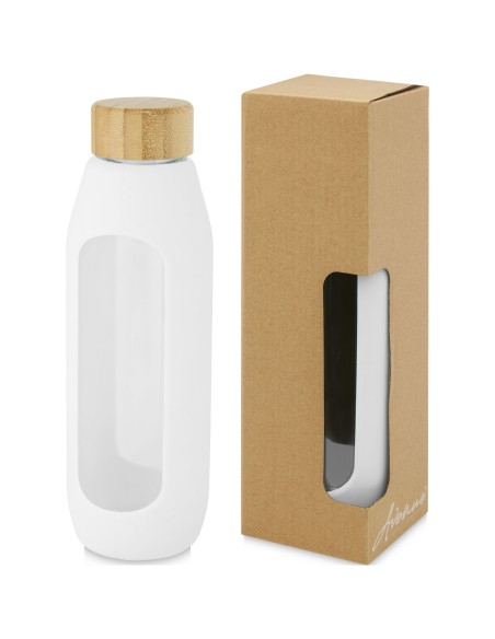 Botella de vidrio borosilicato de 600 ml con agarre de silicona "Tidan"