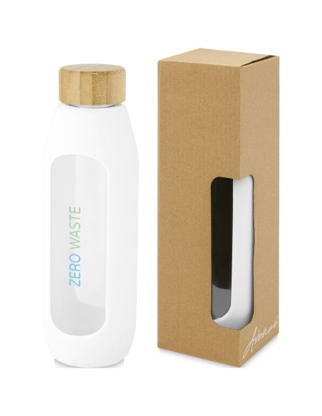 Botella de vidrio borosilicato de 600 ml con agarre de silicona "Tidan"